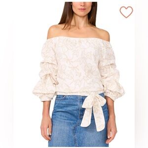 Vince Camuto Off Shoulder Bubble Sleeve Blouse